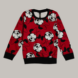 Red Mickey Print Kids Sweatshirt and Joggers Set (Unisex)