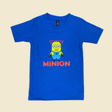 Blue Minion Print Kids Shorts Coord Set (Unisex) - Shorts with Single Side Packet