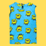 Blue Spongebob Kids Sleeveless T-Shirt Shorts Set (Unisex)