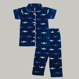 Blue Whale Kids Night Suit - Half Sleeve Shirt and Full Pant