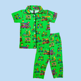 Cafe Treat Kids Night Suit - Half Sleeve Shirt and Full Pant
