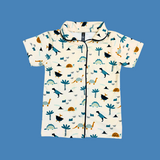 Cute Dinos Kids Night Suit - Half Sleeve Shirt and Full Pant
