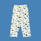 Cute Dinos Kids Night Suit - Half Sleeve Shirt and Full Pant