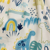 Full Sleeves Girls Frock - Yellow & Dino Print | Knee Length