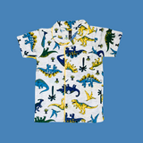 Dino World Print Kids Night Suit - Half Sleeve Shirt and Full Pant