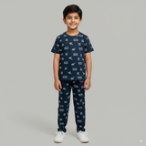 Blue Trucks Print Kids Coords (Unisex) - Half Sleeve T-Shirt and Full Pant