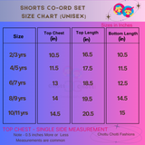 Little League Kids Half Sleeves T-Shirt and Shorts Coord Set (Unisex)