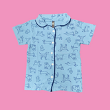Puppies Print Kids Night Suit - Half Sleeve Shirt and Full Pant