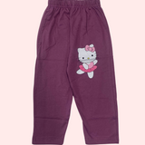 Purple Kitty Print Kids Lounge Pant Unisex