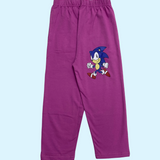 Purple Sonic Print Kids Lounge Pant Unisex