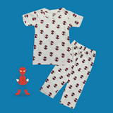 Spiderman Print Kids Coords (Unisex) - Half Sleeve T-Shirt and Full Pant