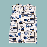 White Truck Lane Print Kids Sleeveless T-Shirt Shorts Set (Unisex)