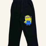 Black Minion Print Kids Lounge Pant Unisex