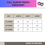 Full Sleeves Girls Frock - Yellow & Dino Print | Knee Length