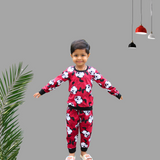 Red Mickey Print Kids Sweatshirt and Joggers Set (Unisex)