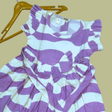 Lavender Bliss - Frill Cotton Frock with Ruffle Sleeve and bow