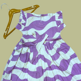 Lavender Bliss - Frill Cotton Frock with Ruffle Sleeve and bow