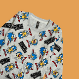 Grey Sonic Hedhog Print Kids Sweatshirt and Joggers Set (Unisex)