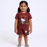 Hello Kitty Print Kids Shorts Coord Set (Unisex) - Shorts with Single Side Packet