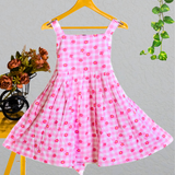 Pinky Bloom  - Sleeveless Cotton Frock