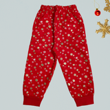 Christmas Glitter Apple Print Kids Sweatshirt and Joggers Set (Unisex)