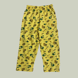 Yellow Shovel Print Kids collar Coord Set - Half Sleeve Shirt and Full Pant