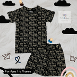 Black kitty| Kids Shorts Coords Set (Unisex)