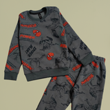 Grey Spiderman Print Kids Sweatshirt and Joggers Set (Unisex)