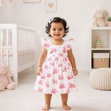 Muslin Double Layer Cross Button Frock - Swing Baby