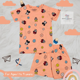 Peach Mickey | Kids Shorts Coords Set (Unisex)