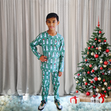 Christmas Snow Man Full Sleeve Kids Co-ord Set (Unisex) - Pant with Single Side Packet