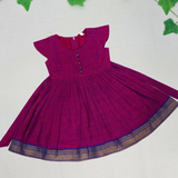 Agalya Mangalagiri Cotton Frock | Ethnic Cap Sleeves Frock with Soft Lining