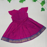 Agalya Mangalagiri Cotton Frock | Ethnic Cap Sleeves Frock with Soft Lining