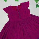 Agalya Mangalagiri Cotton Frock | Ethnic Cap Sleeves Frock with Soft Lining