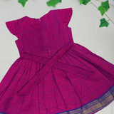 Agalya Mangalagiri Cotton Frock | Ethnic Cap Sleeves Frock with Soft Lining