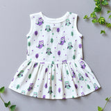 Muslin Back Button Frock - Little Owl