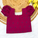 Angavi Raw Silk Ethnic Set - Purple Top with Pear Green Full Length Skirt for Baby Girls (Preorder Dispatch from 15-8-26)