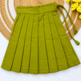 Angavi Raw Silk Ethnic Set - Purple Top with Pear Green Full Length Skirt for Baby Girls (Preorder Dispatch from 15-8-26)