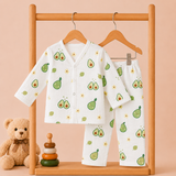 Muslin Full Sleeve Pant Coords - Avocado