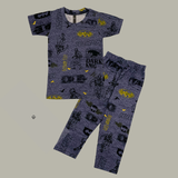 Batman Print Half Sleeve Kids Coords (Unisex) - Half Sleeve T-Shirt and Full Pant