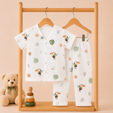 Muslin Half Sleeve Pant Coords - Bird