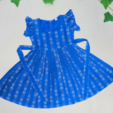 Bloomy Butta HandLoom Cotton Frock | Ruffle Sleeve Frock with Soft Lining (prebooking 6-7 Disptch from Oct 13)