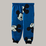 Blue Black Mickey Print Kids Sweatshirt and Joggers Set (Unisex)