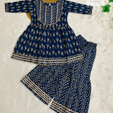 Blue Mango Girls Ethnic Kurta Sharara Set