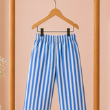 Blue Checks Peplum Sleeveless Co-ord Set - Sleeveless top with shoulder knot