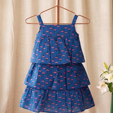 Blue Floral Tiered Frock