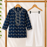 Blue Mango Boys Ethnic Kurta Pyjama Set