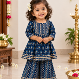 Blue Mango Girls Ethnic Kurta Sharara Set