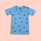 Blue Tractors Print Kids Coords (Unisex) - Half Sleeve T-Shirt and Full Pant