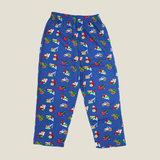 Blue Vehicles Kids Night Suit - Half Sleeve Shirt and Full Pant